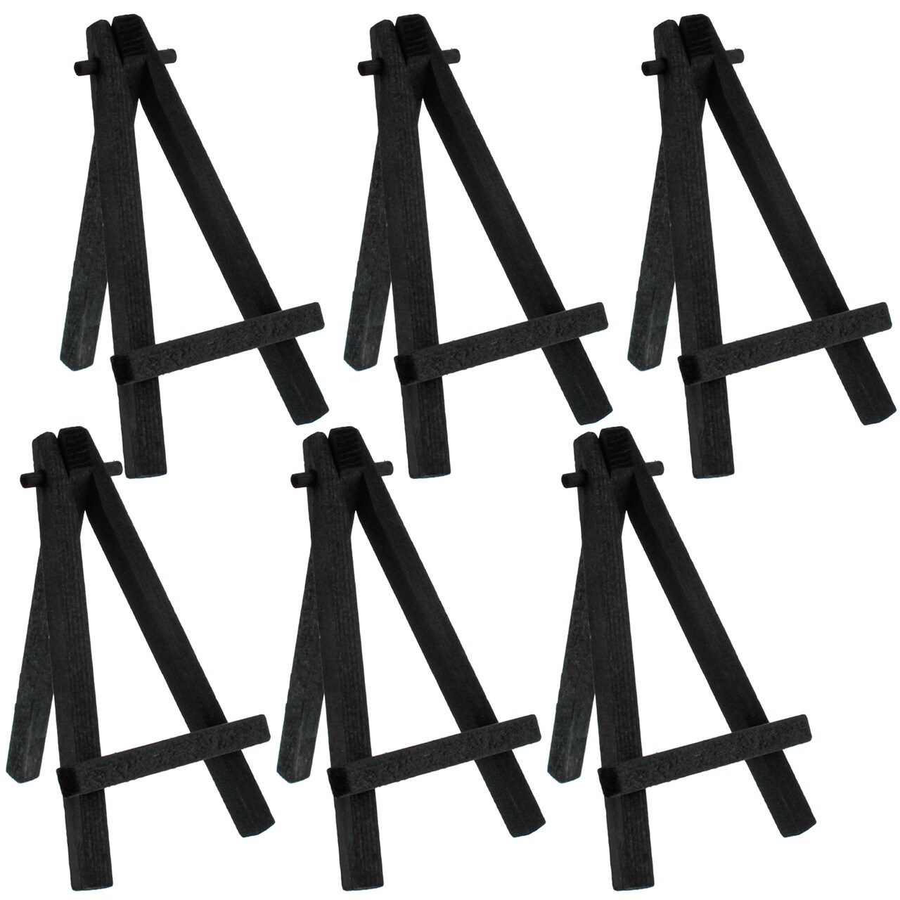 8" High Small Black Wooden Easel (6 Pack), A-Frame Canvas Stand Tripod, Small Painting Easels - Tabletop Easel for Painting, Canvases, Student Crafts, Event Signs Photos